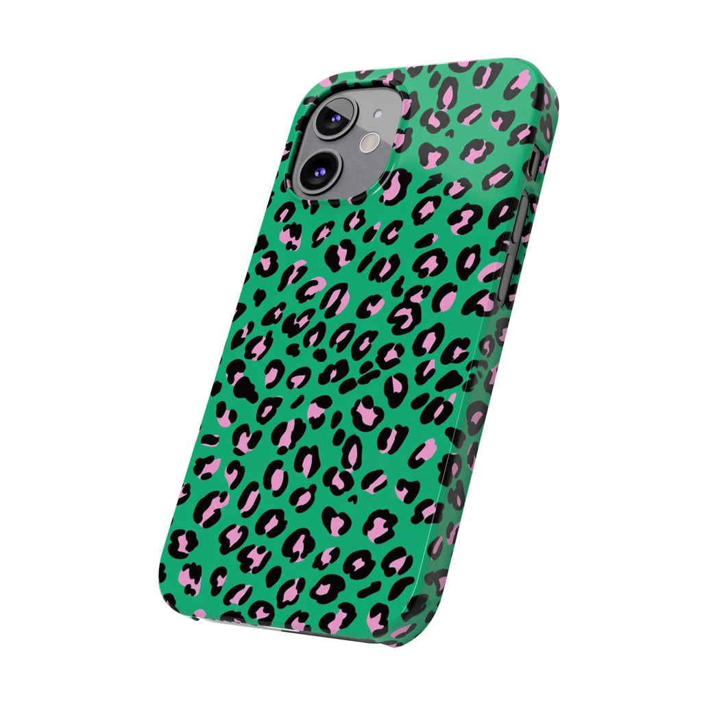 Green & Pink Leopard — Slim iphone Case