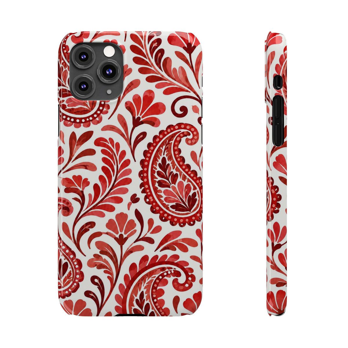 Red Paisley Pattern — Slim iphone Case