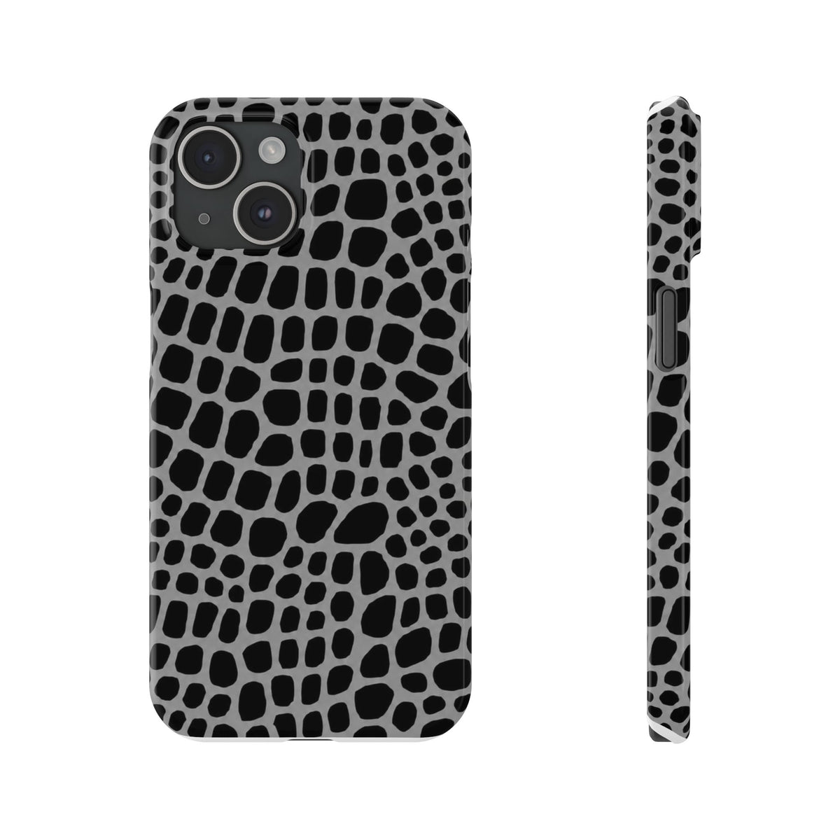Black & Grey Gator - Slim iphone Case