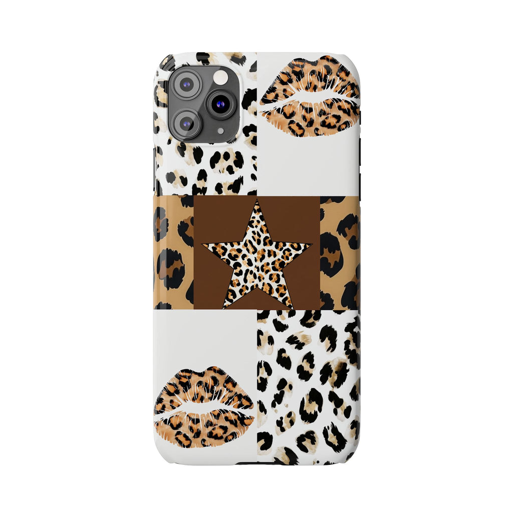 Leopard Kiss Patchwork—  Slim iphone Case