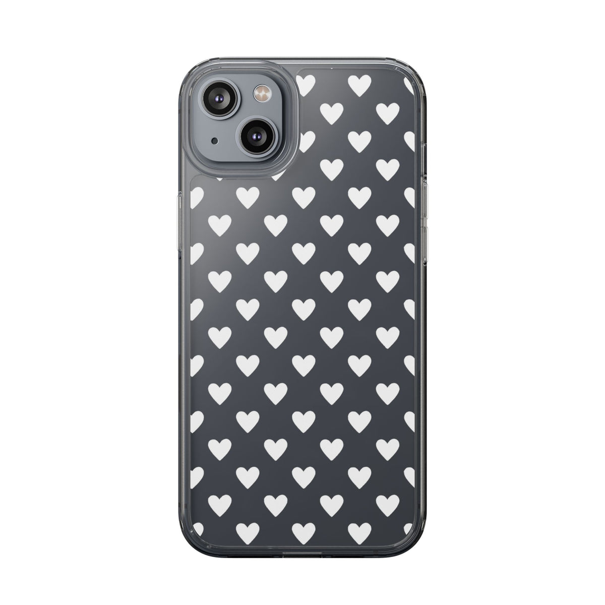 White Heart Pattern — Clear Phone Case