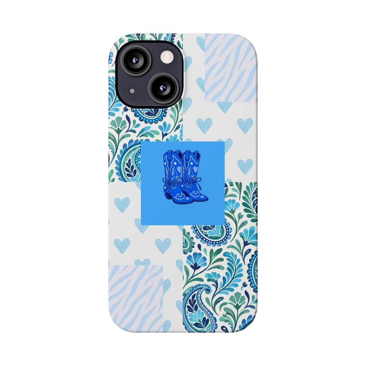 Blue Boot Multi Pattern  – Slim iphone Case