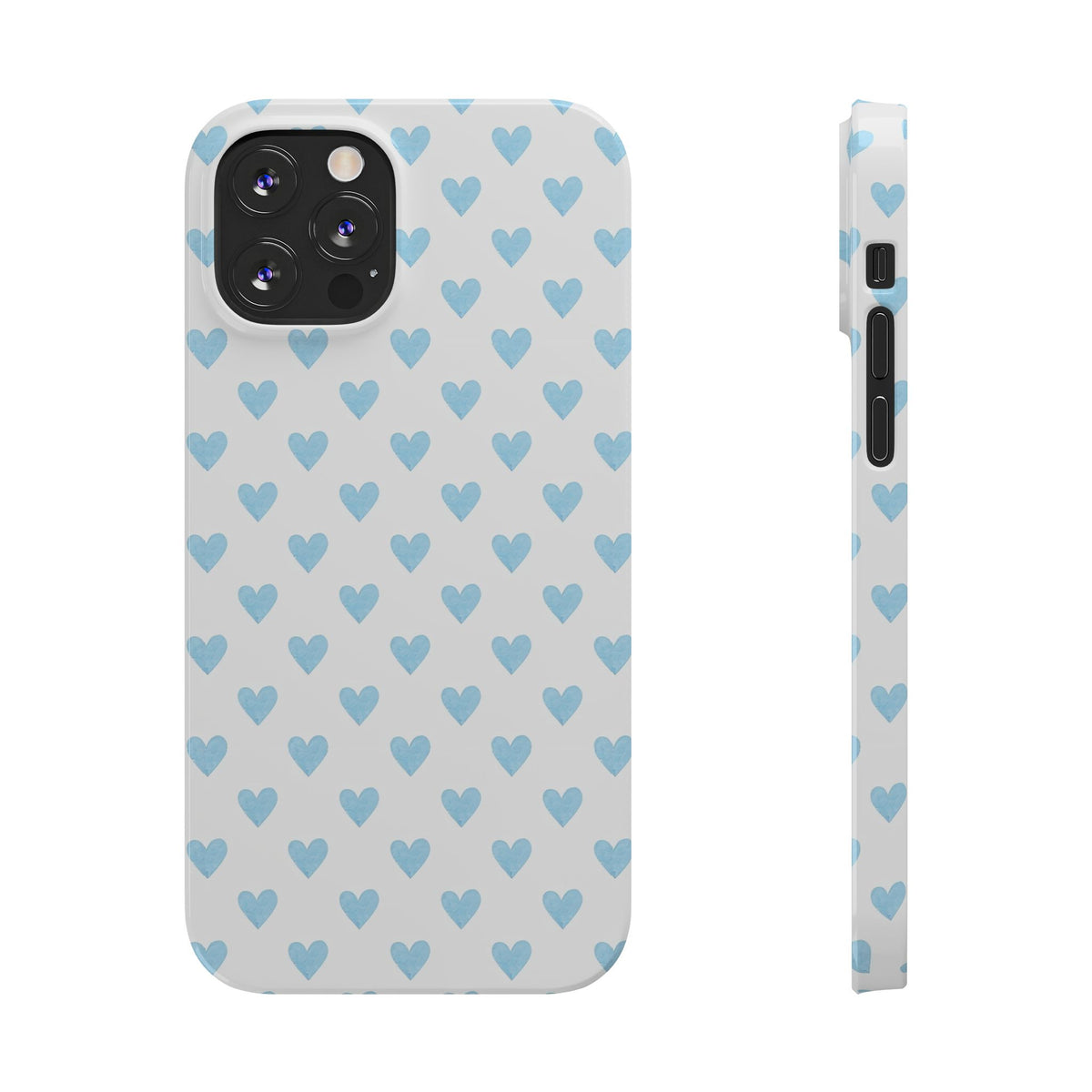 Blue Heart Pattern - Slim iphone Case