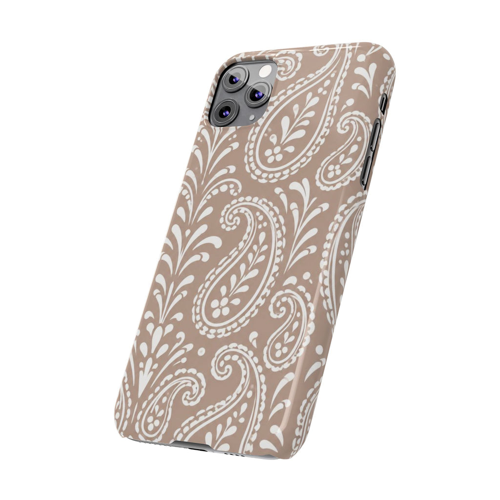 Beige Paisley — Slim iphone Case