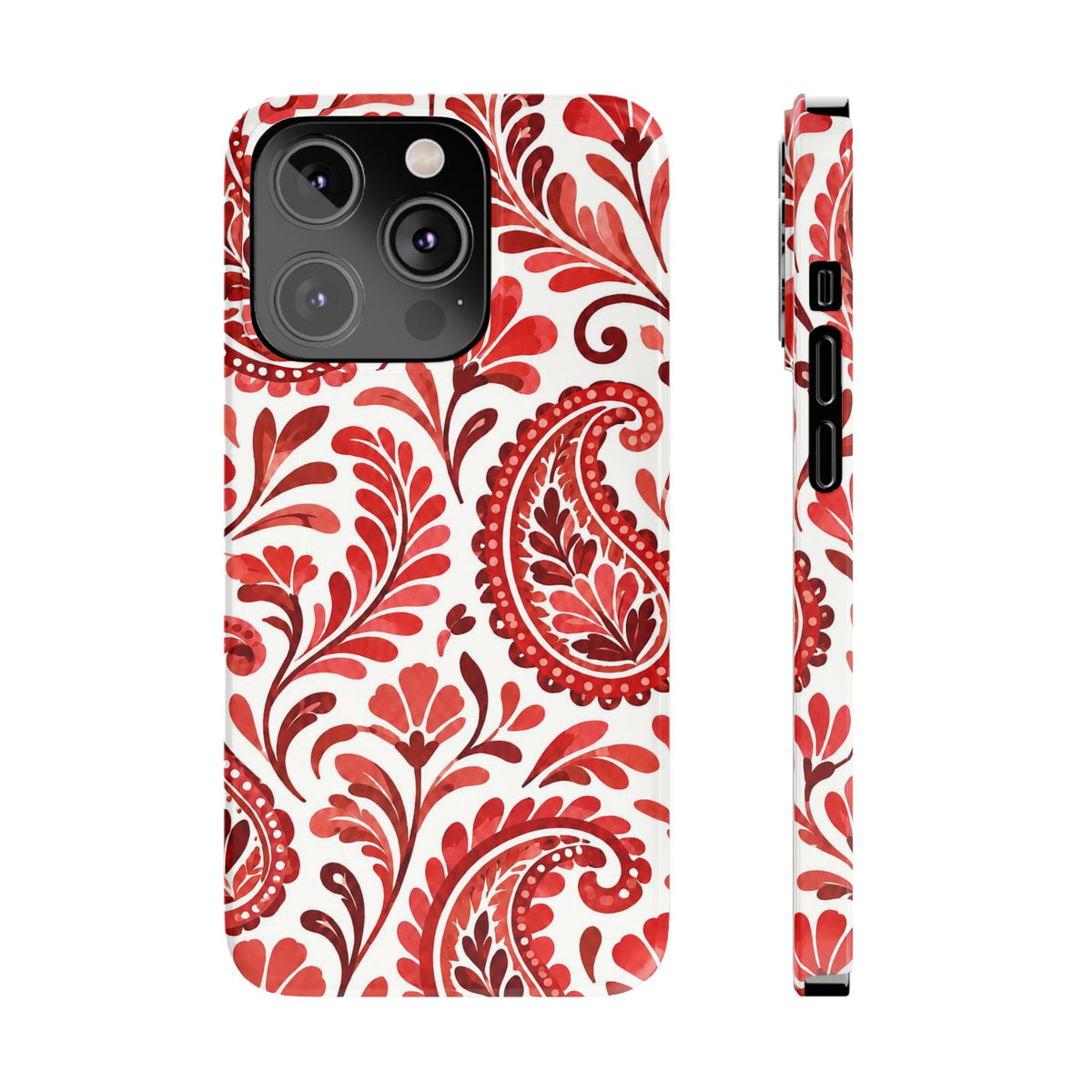 Red Paisley Pattern — Slim iphone Case