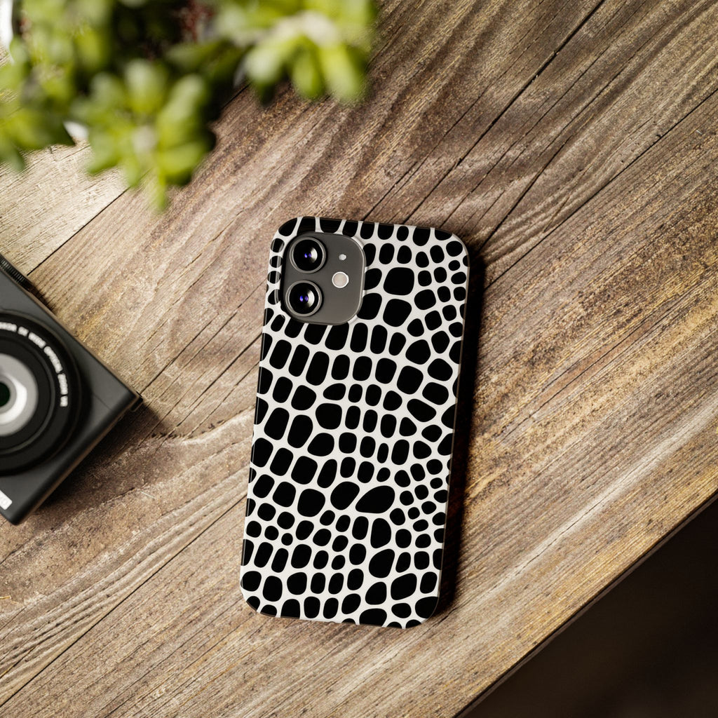 Black and White Gator — Slim iphone Case