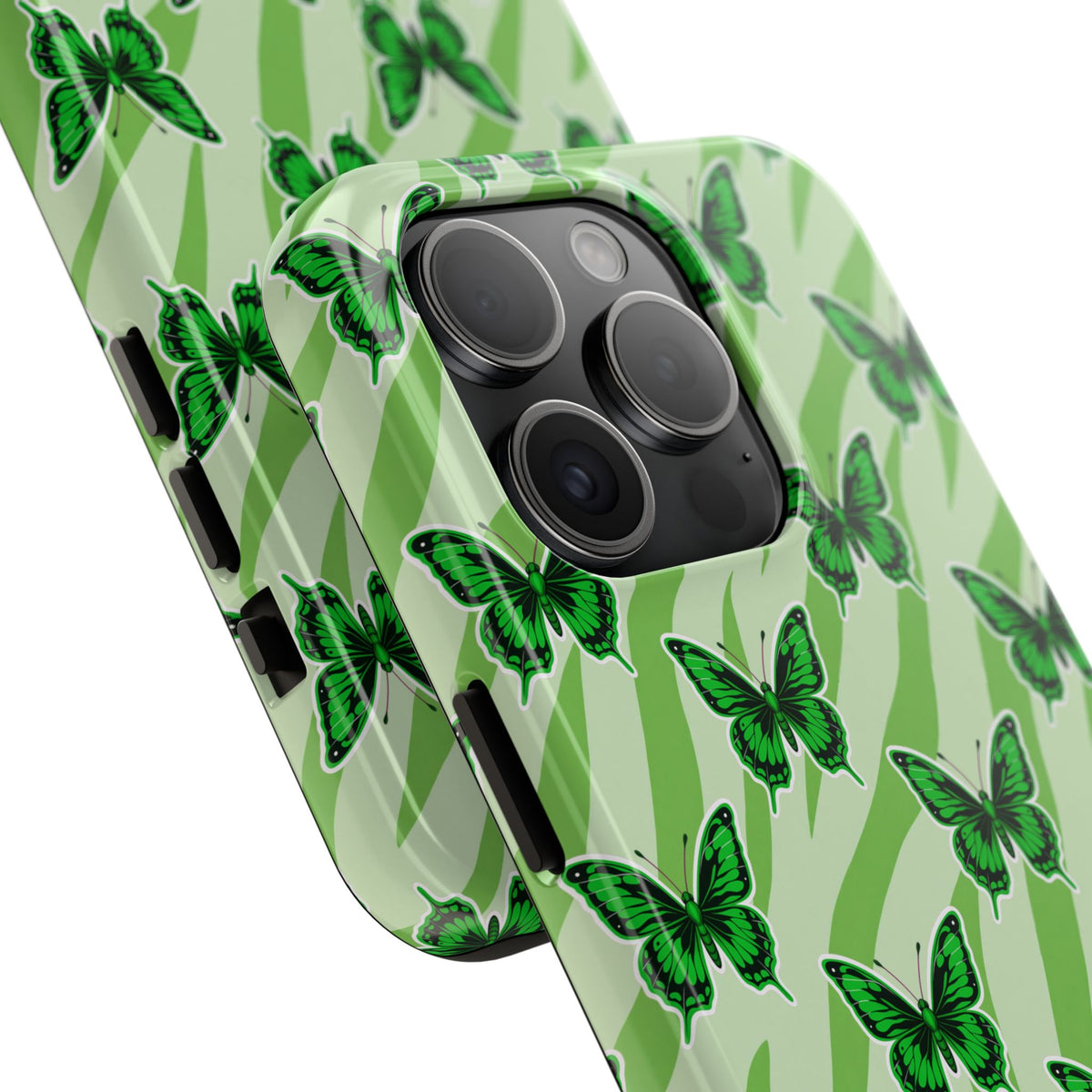 Green Butterfly and Zebra —Tough Phone Case