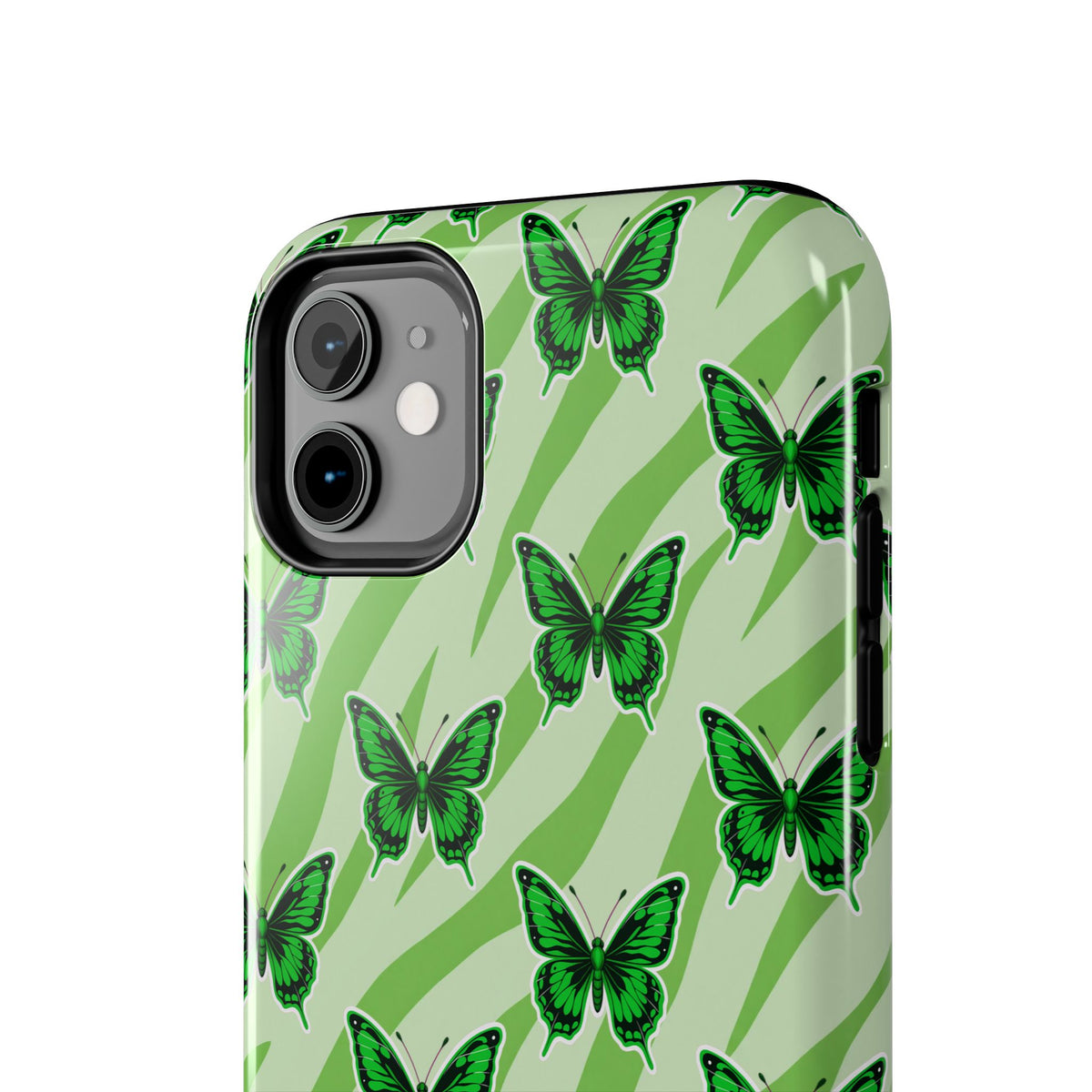 Green Butterfly and Zebra —Tough Phone Case
