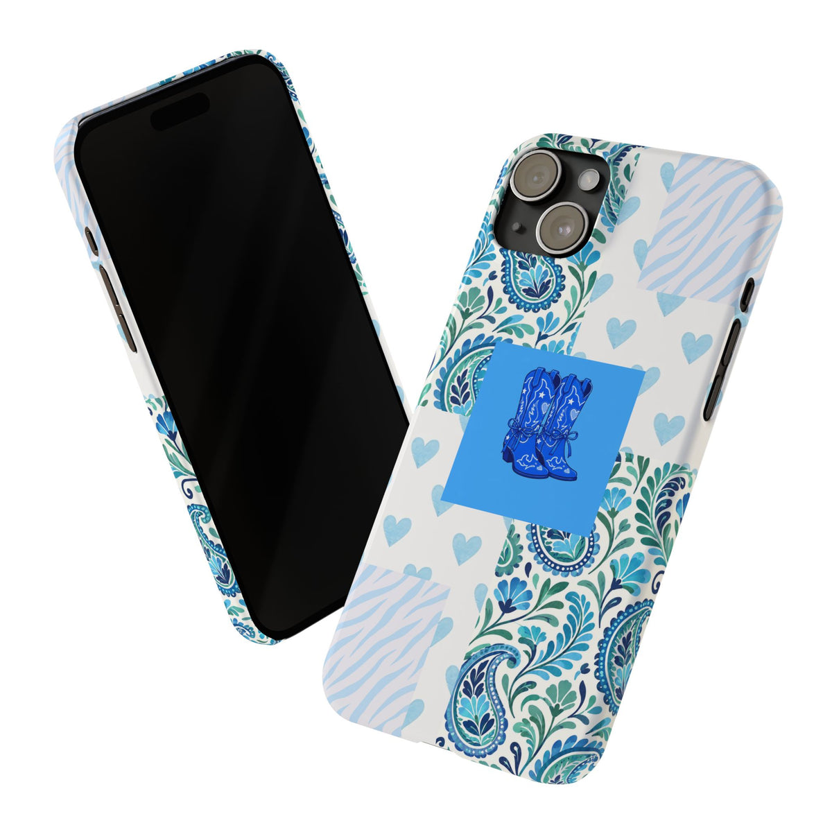 Blue Boot Multi Pattern  – Slim iphone Case