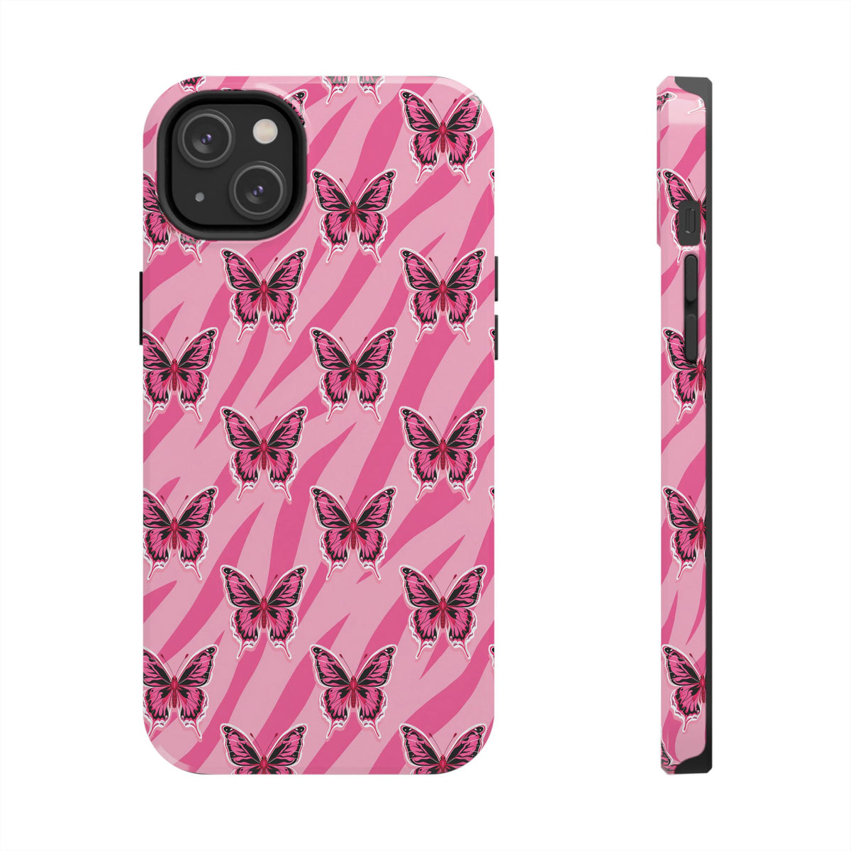 Pink Butterfly and Zebra— Tough Phone Case
