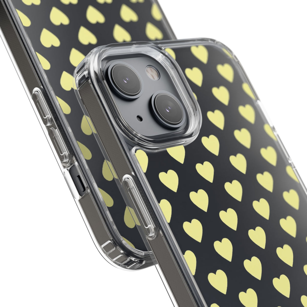 Yellow Heart Pattern — Clear Phone Case