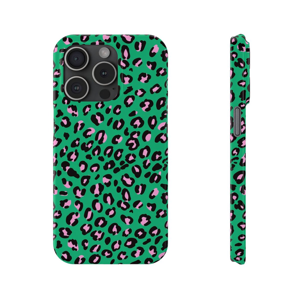 Green & Pink Leopard — Slim iphone Case