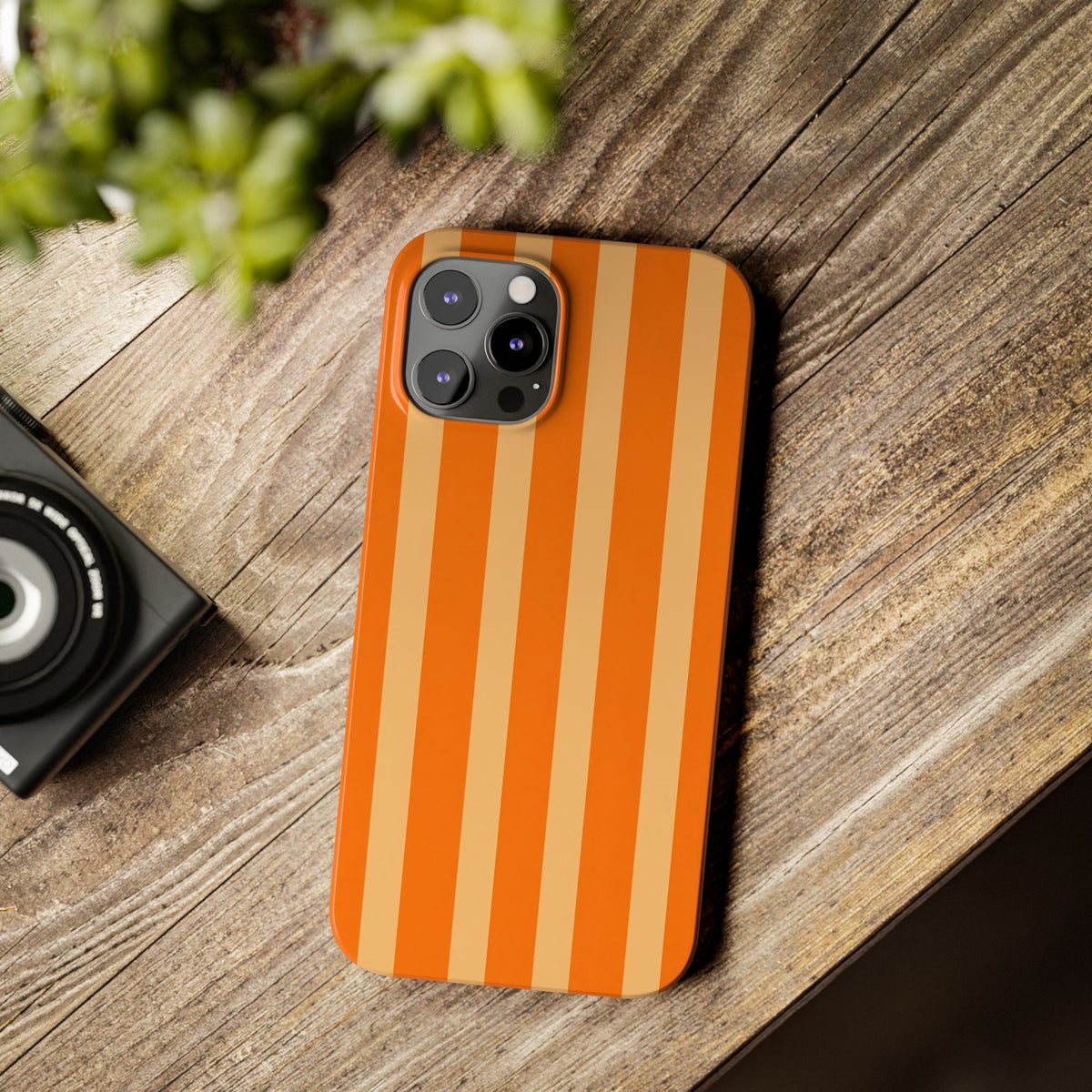 Retro Orange Stripes - Slim iphone Case