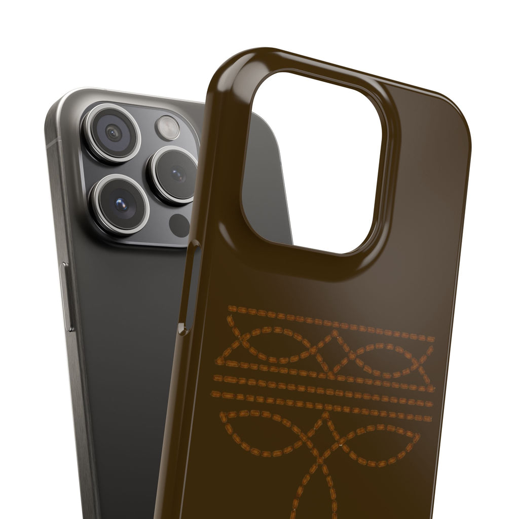 Brown Boot Stitch  — Slim Protective iPhone Cover