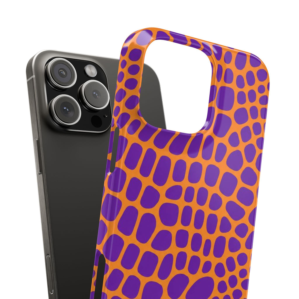 Purple & Orange Gator — Slim iphone Case
