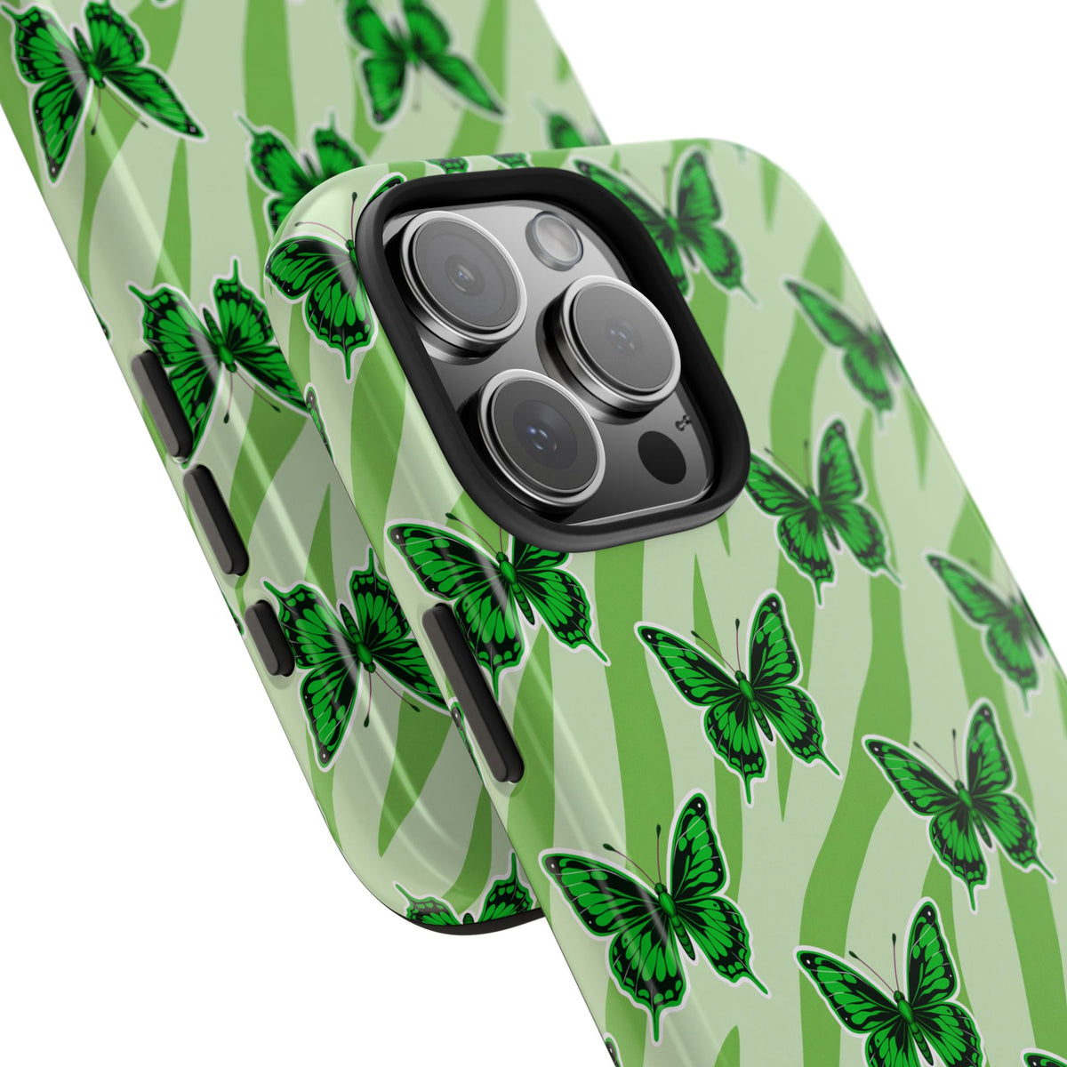 Green Butterfly and Zebra —Tough Phone Case