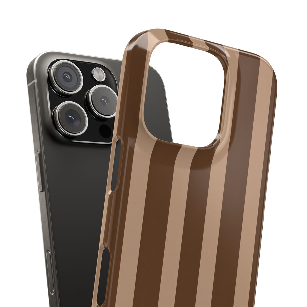 Retro Brown Stripes— Slim iphone Case