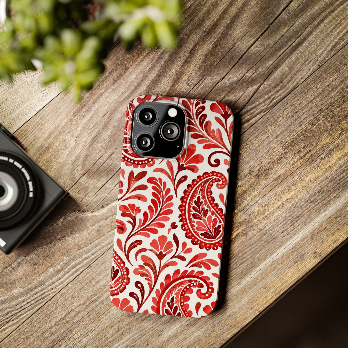 Red Paisley Pattern — Slim iphone Case