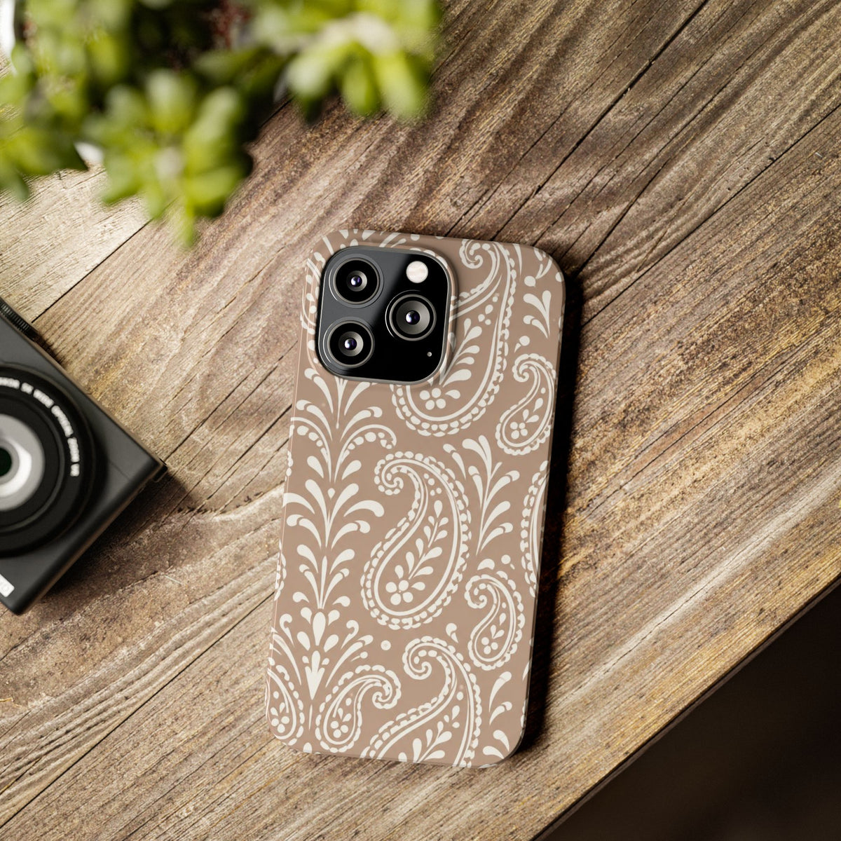 Beige Paisley — Slim iphone Case