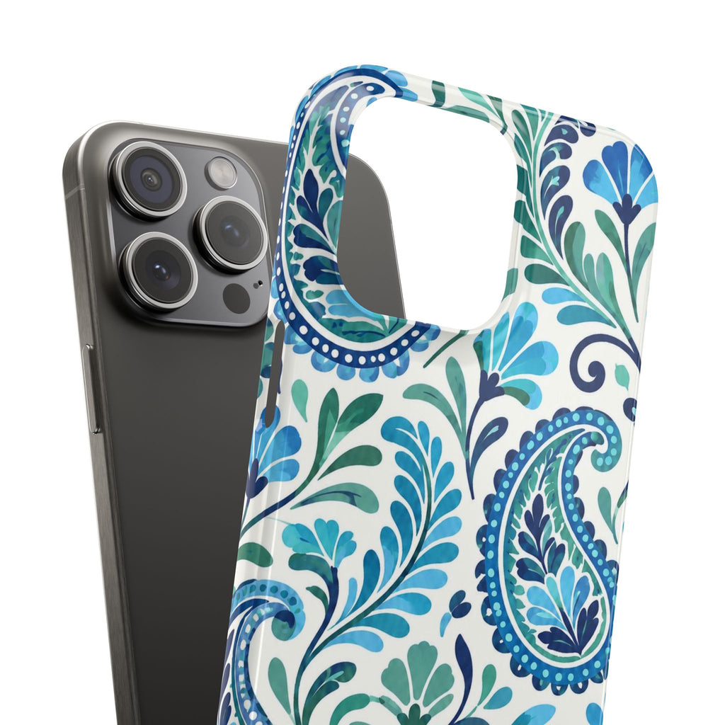 Blue Paisley Pattern— Slim Case for iPhone