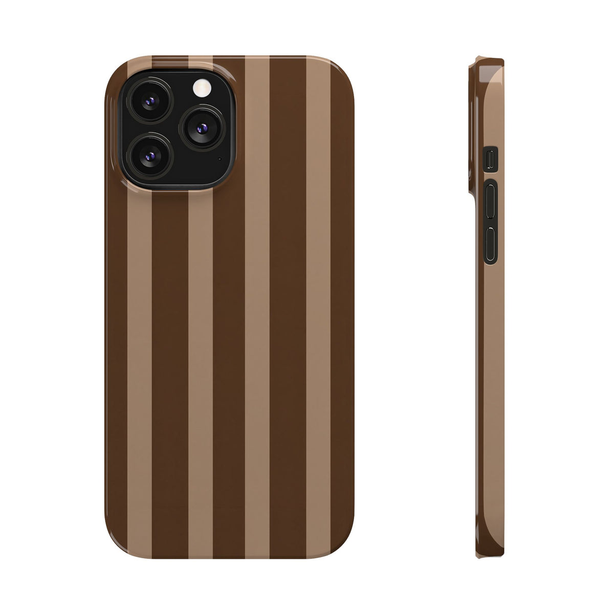 Retro Brown Stripes— Slim iphone Case