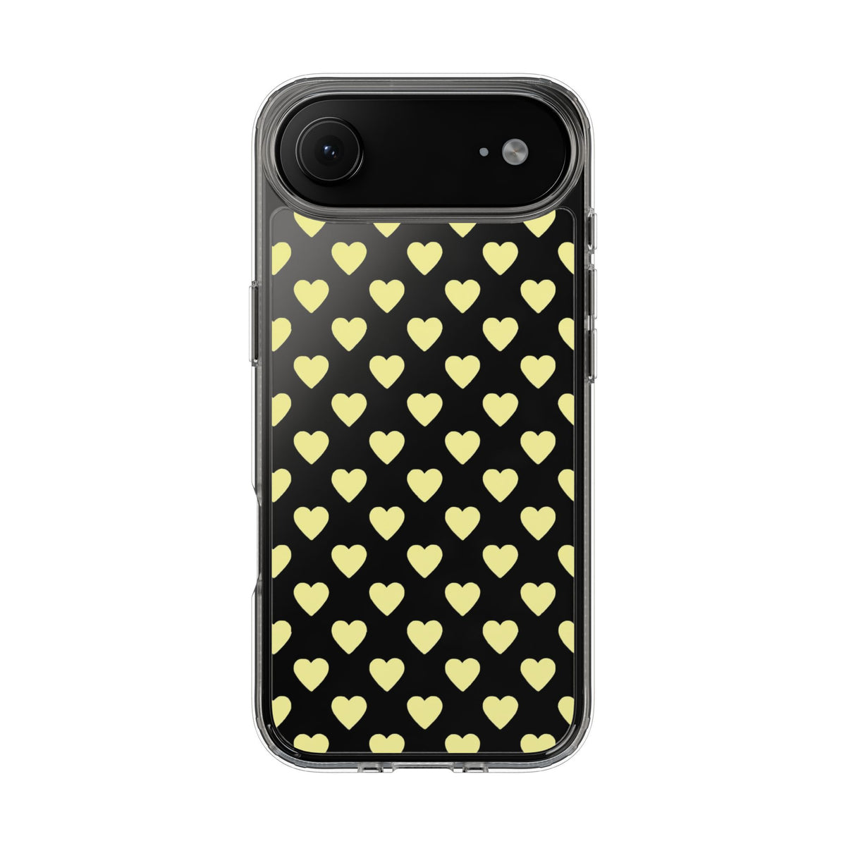 Yellow Heart Pattern — Clear Phone Case