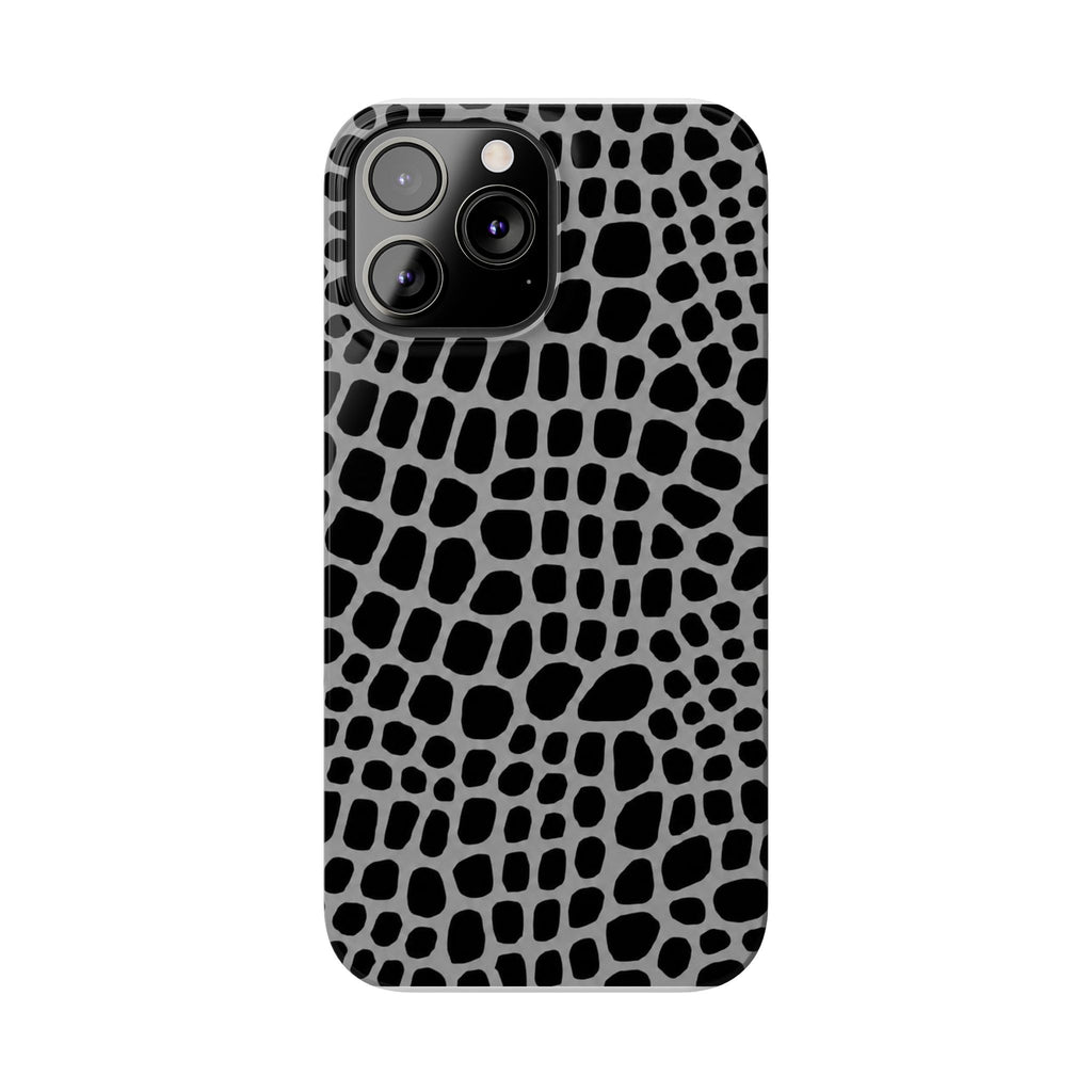 Black & Grey Gator - Slim iphone Case