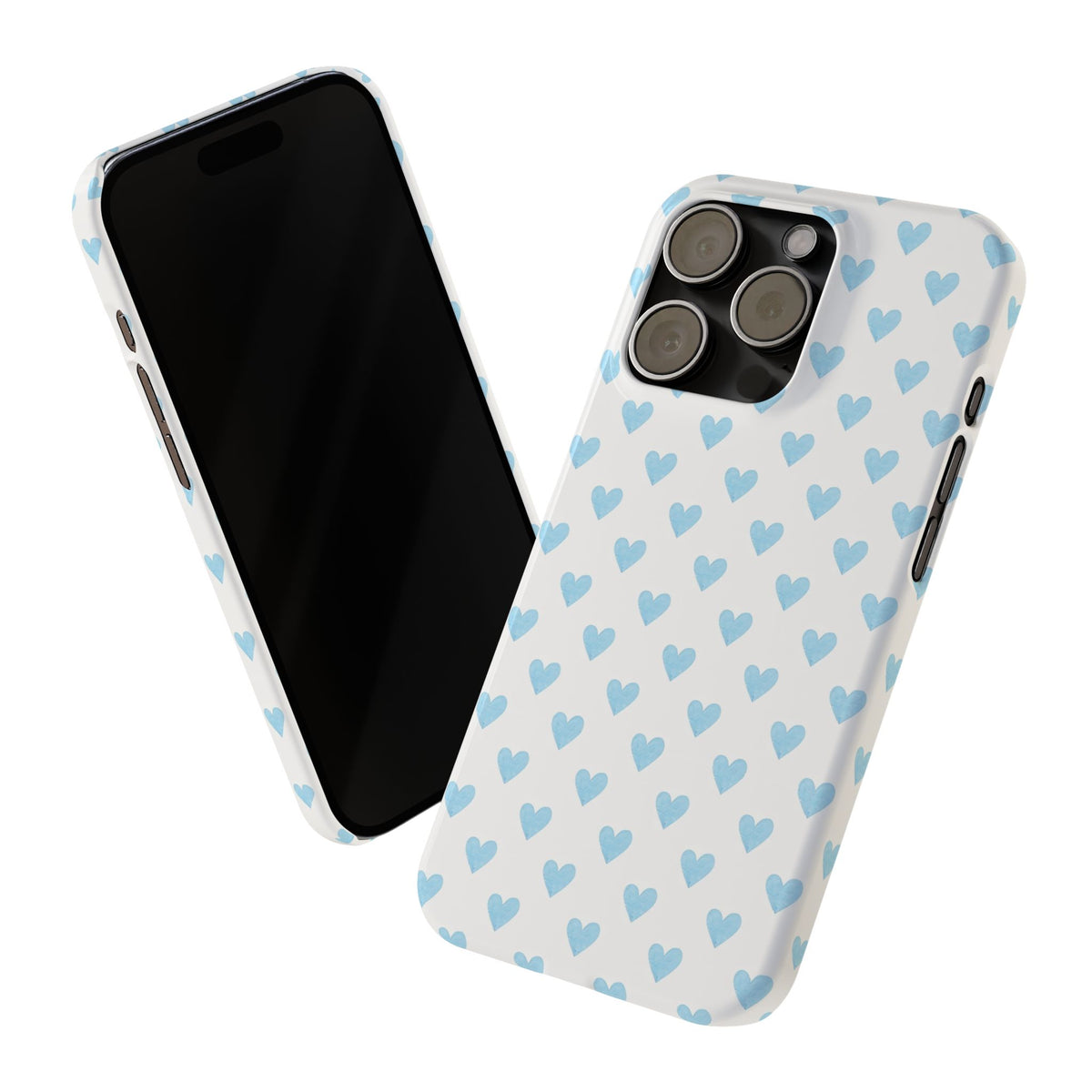 Blue Heart Pattern - Slim iphone Case
