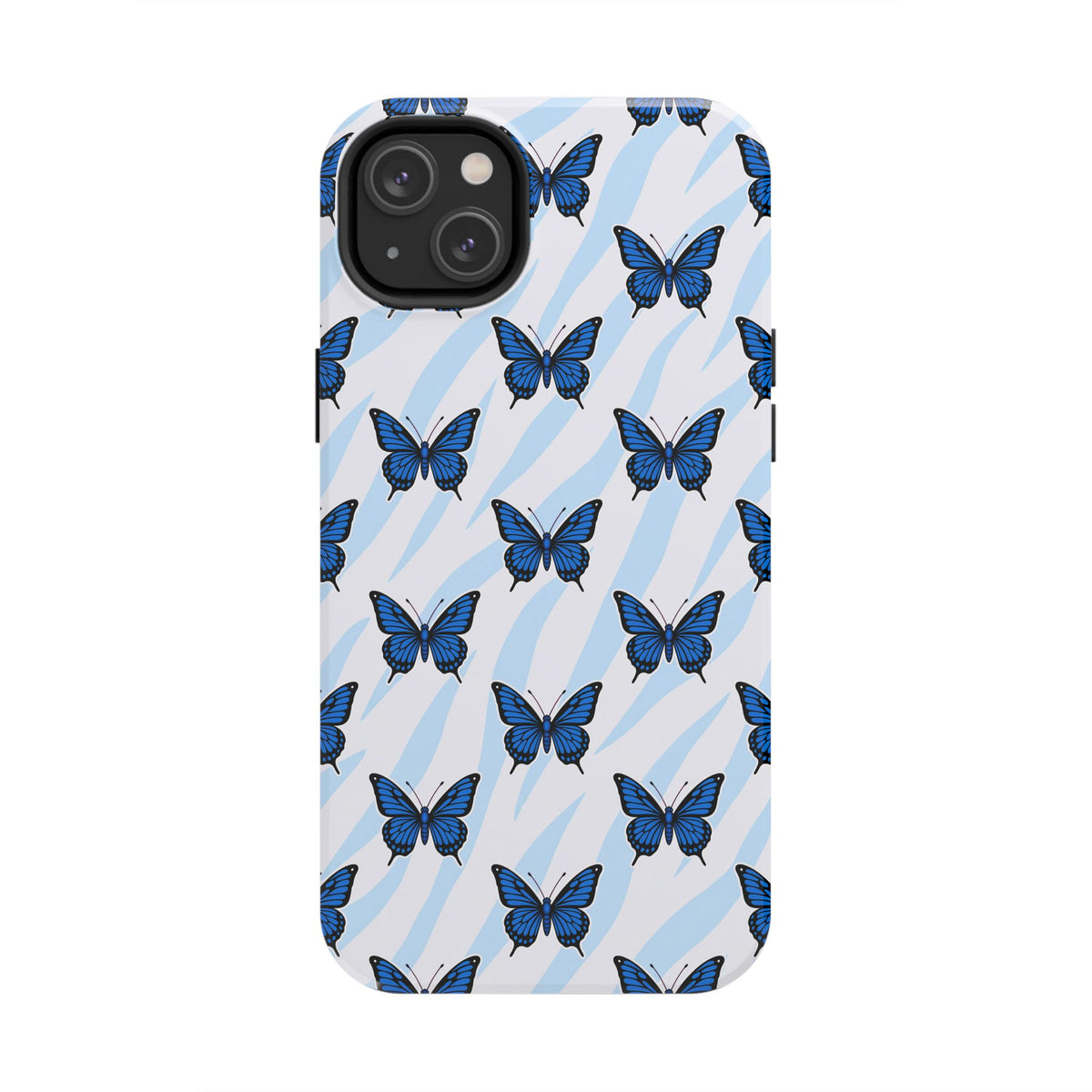 Blue Butterfly and Zebra— Tough Phone Case