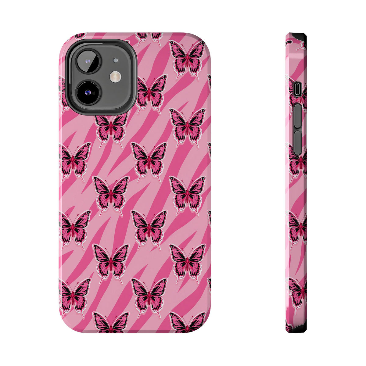 Pink Butterfly and Zebra— Tough Phone Case
