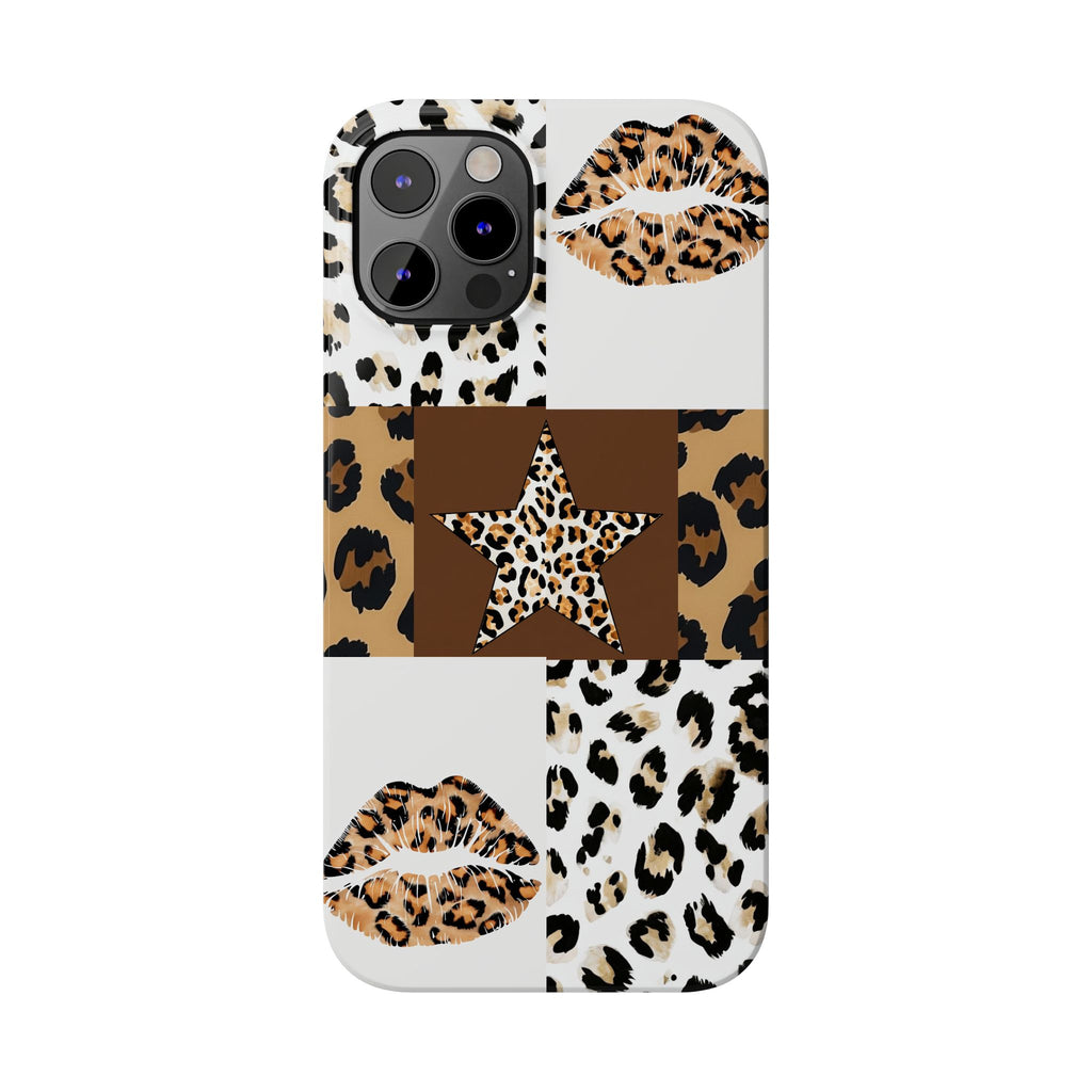 Leopard Kiss Patchwork—  Slim iphone Case