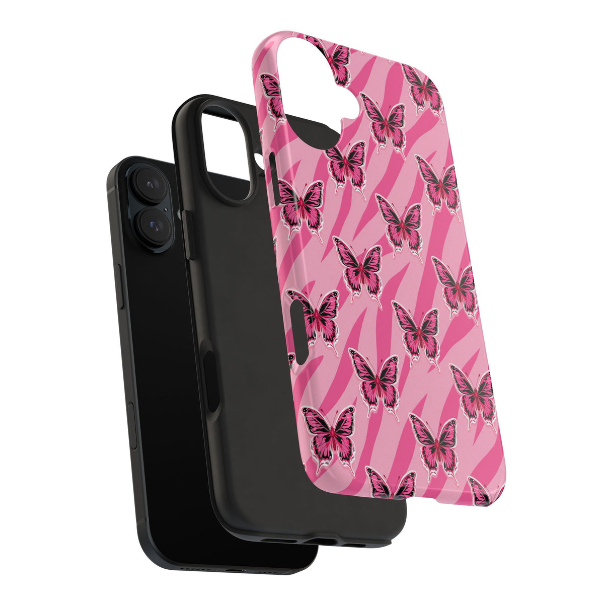 Pink Butterfly and Zebra— Tough Phone Case