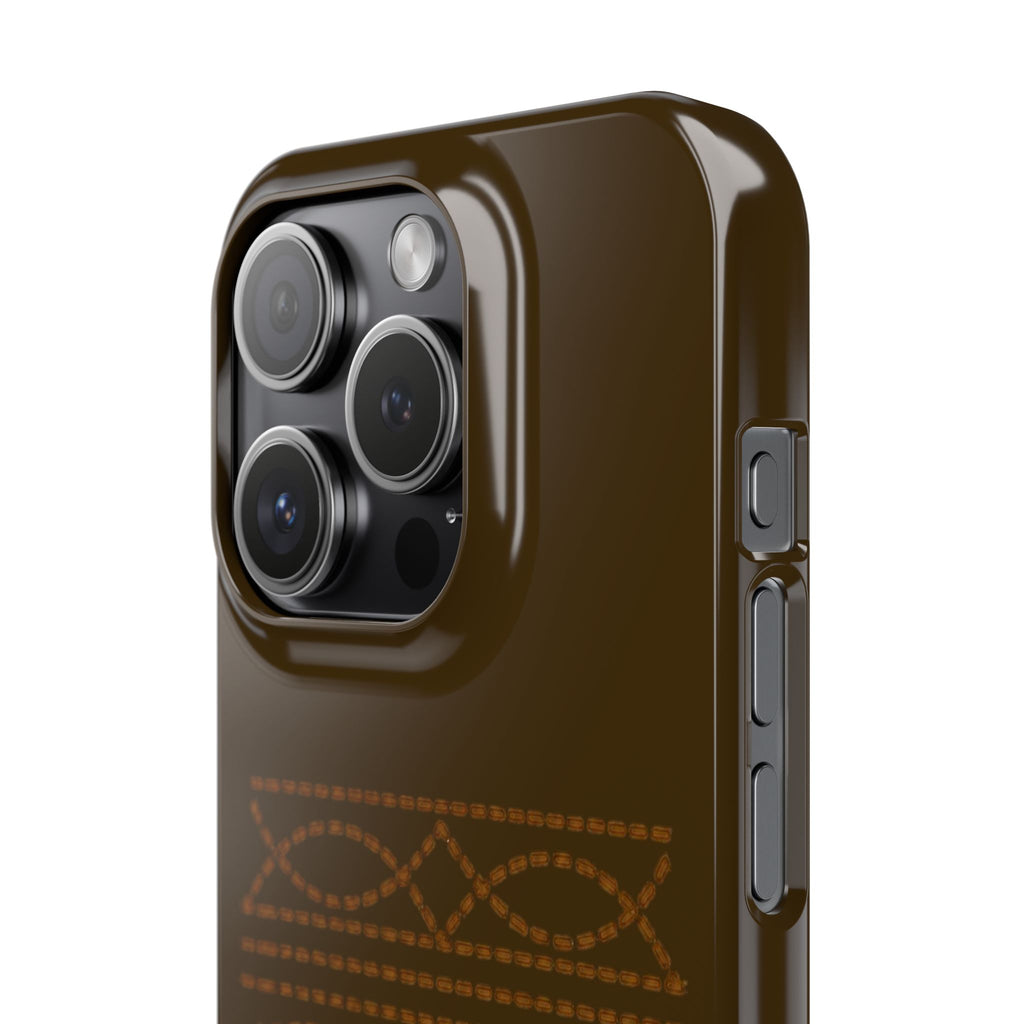 Brown Boot Stitch  — Slim Protective iPhone Cover