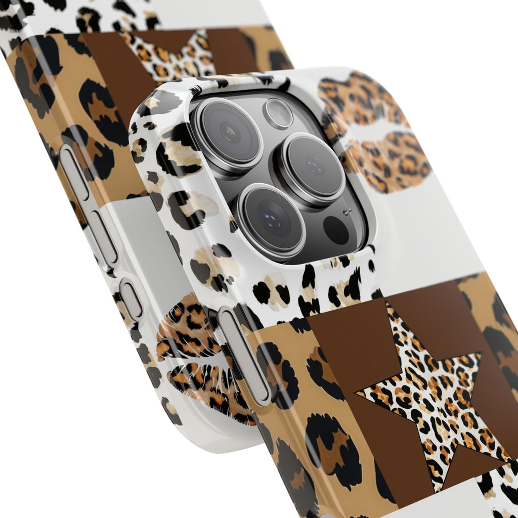Leopard Kiss Patchwork—  Slim iphone Case