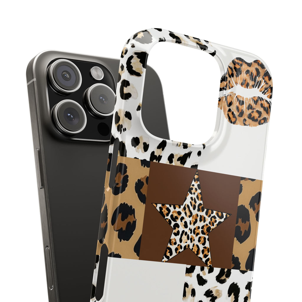 Leopard Kiss Patchwork—  Slim iphone Case