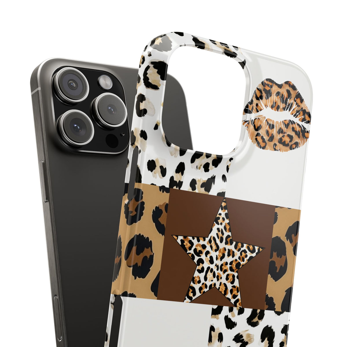 Leopard Kiss Patchwork—  Slim iphone Case