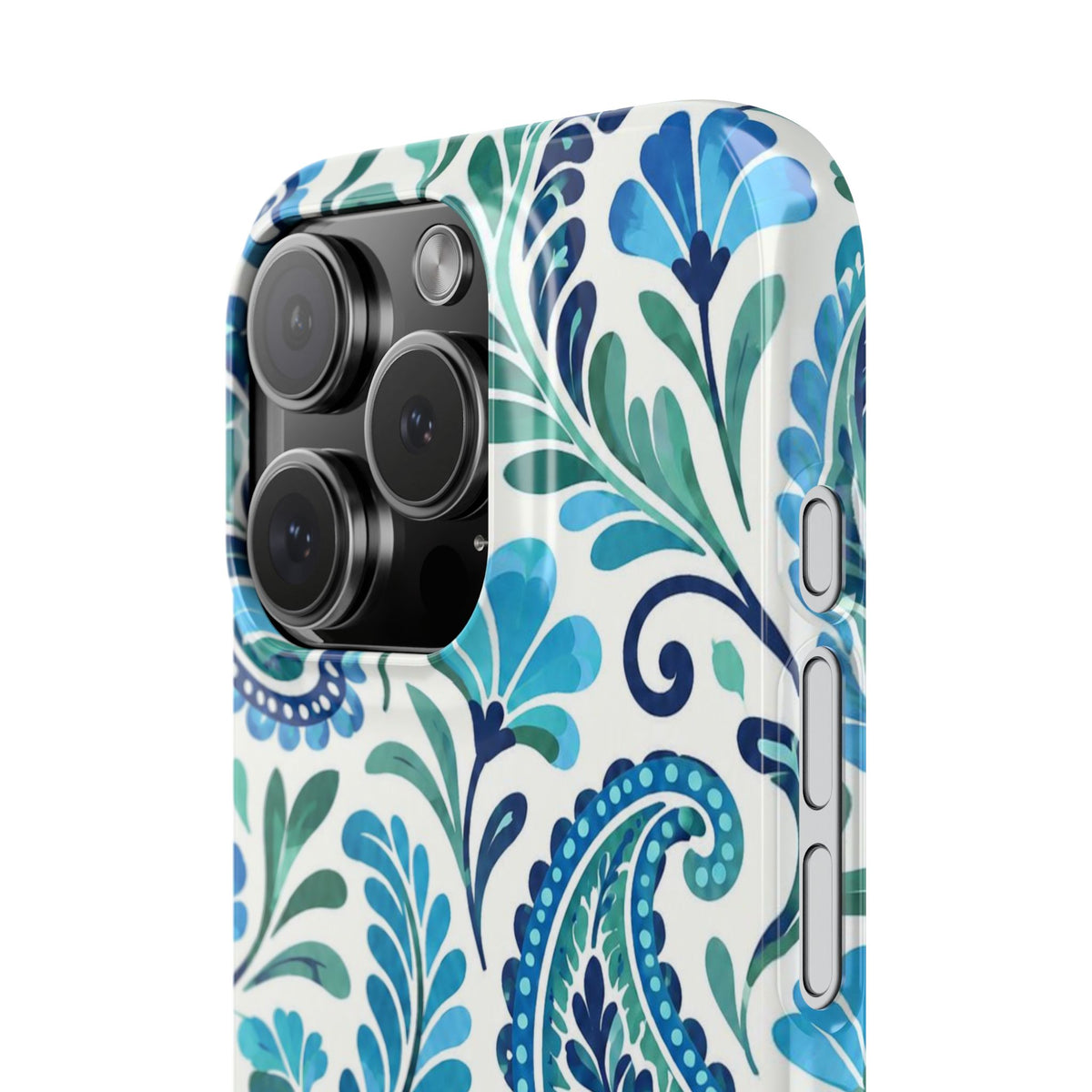 Blue Paisley Pattern— Slim Case for iPhone