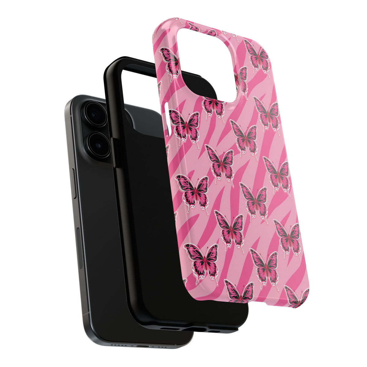 Pink Butterfly and Zebra— Tough Phone Case
