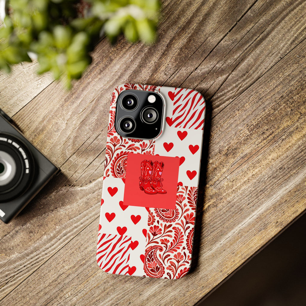 Red Boot Multi Pattern— Slim iPhone Case
