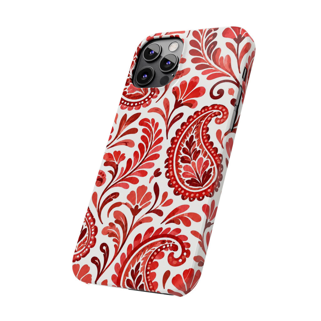 Red Paisley Pattern — Slim iphone Case