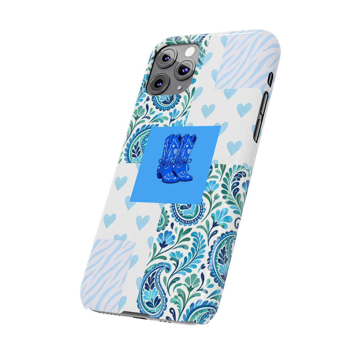 Blue Boot Multi Pattern  – Slim iphone Case