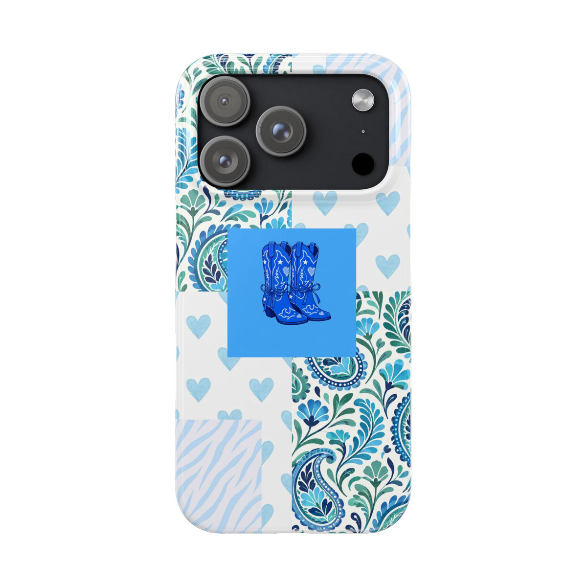 Blue Boot Multi Pattern  – Slim iphone Case