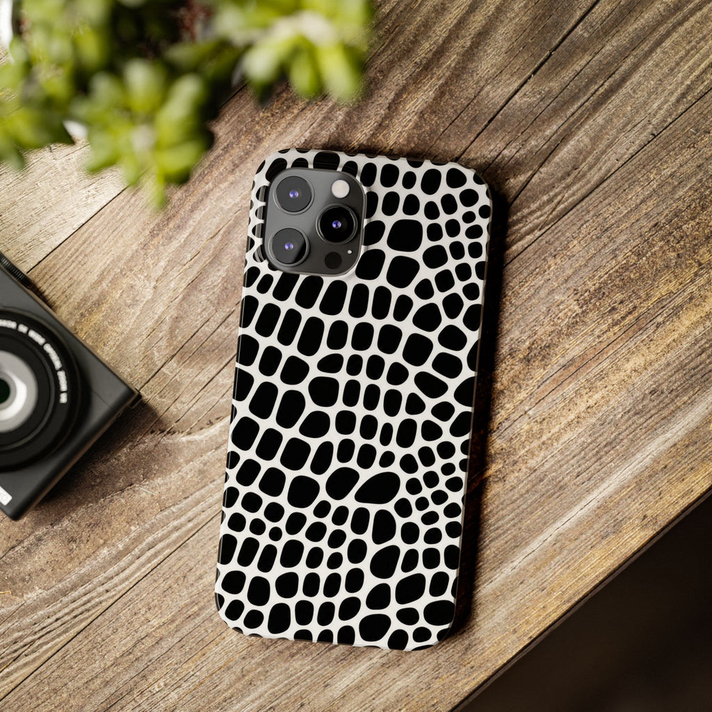 Black and White Gator — Slim iphone Case