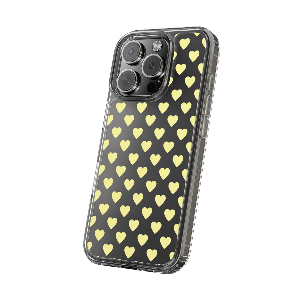 Yellow Heart Pattern — Clear Phone Case