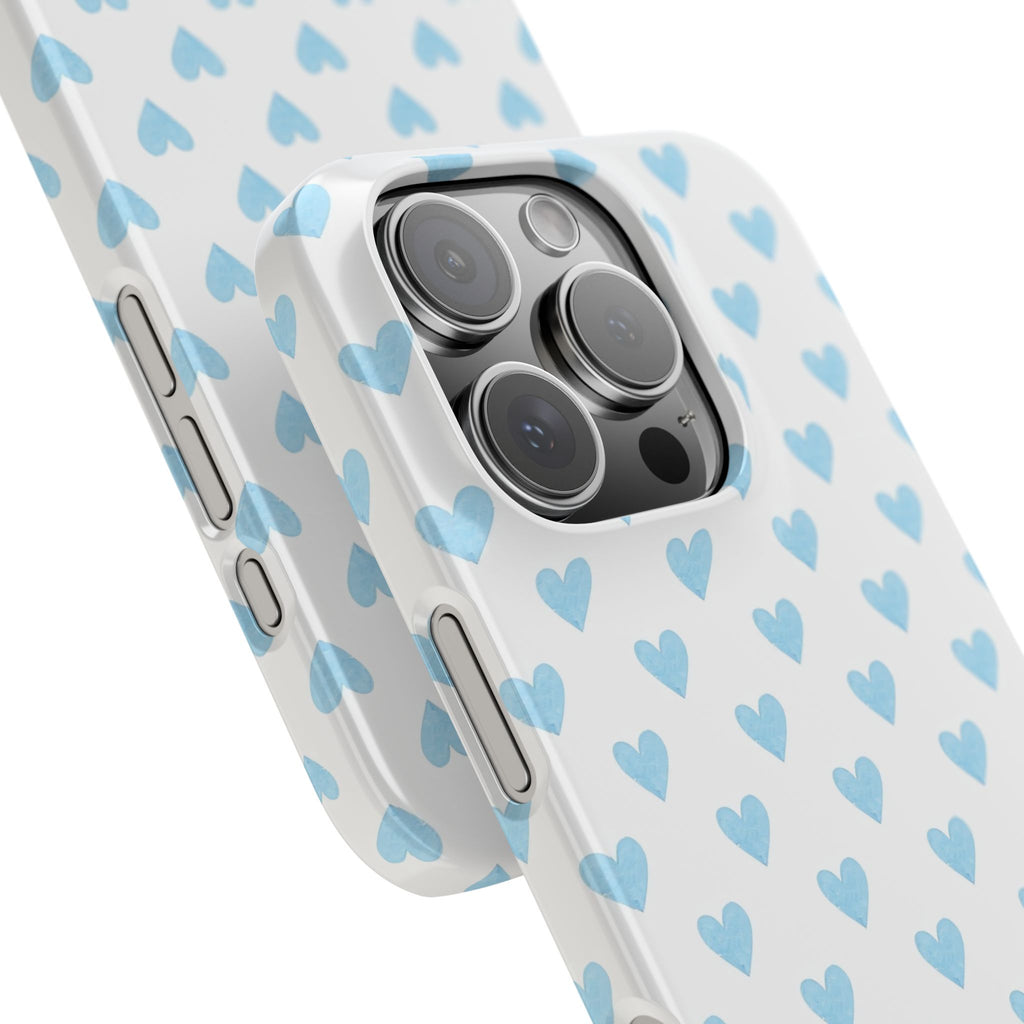 Blue Heart Pattern - Slim iphone Case
