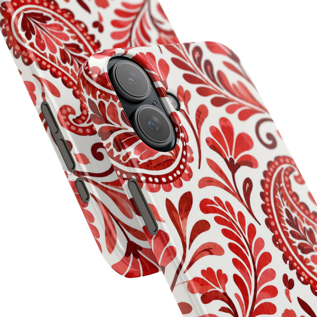 Red Paisley Pattern — Slim iphone Case