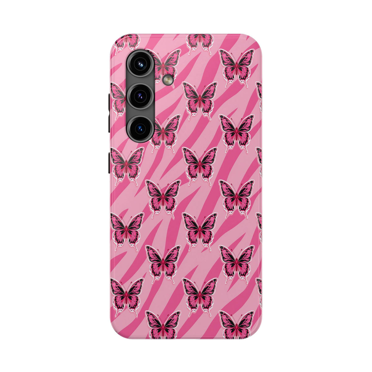 Pink Butterfly and Zebra— Tough Phone Case