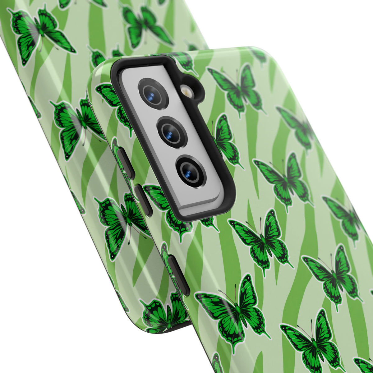Green Butterfly and Zebra —Tough Phone Case