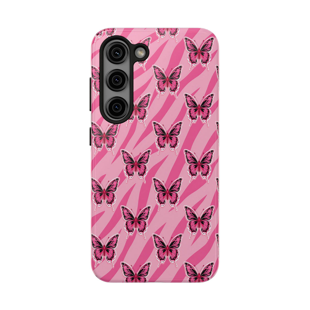 Pink Butterfly and Zebra— Tough Phone Case