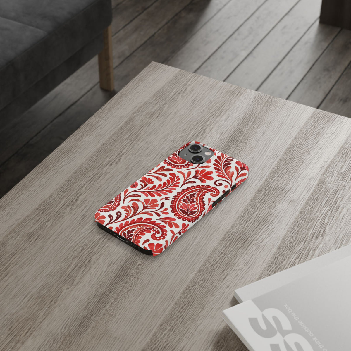 Red Paisley Pattern — Slim iphone Case